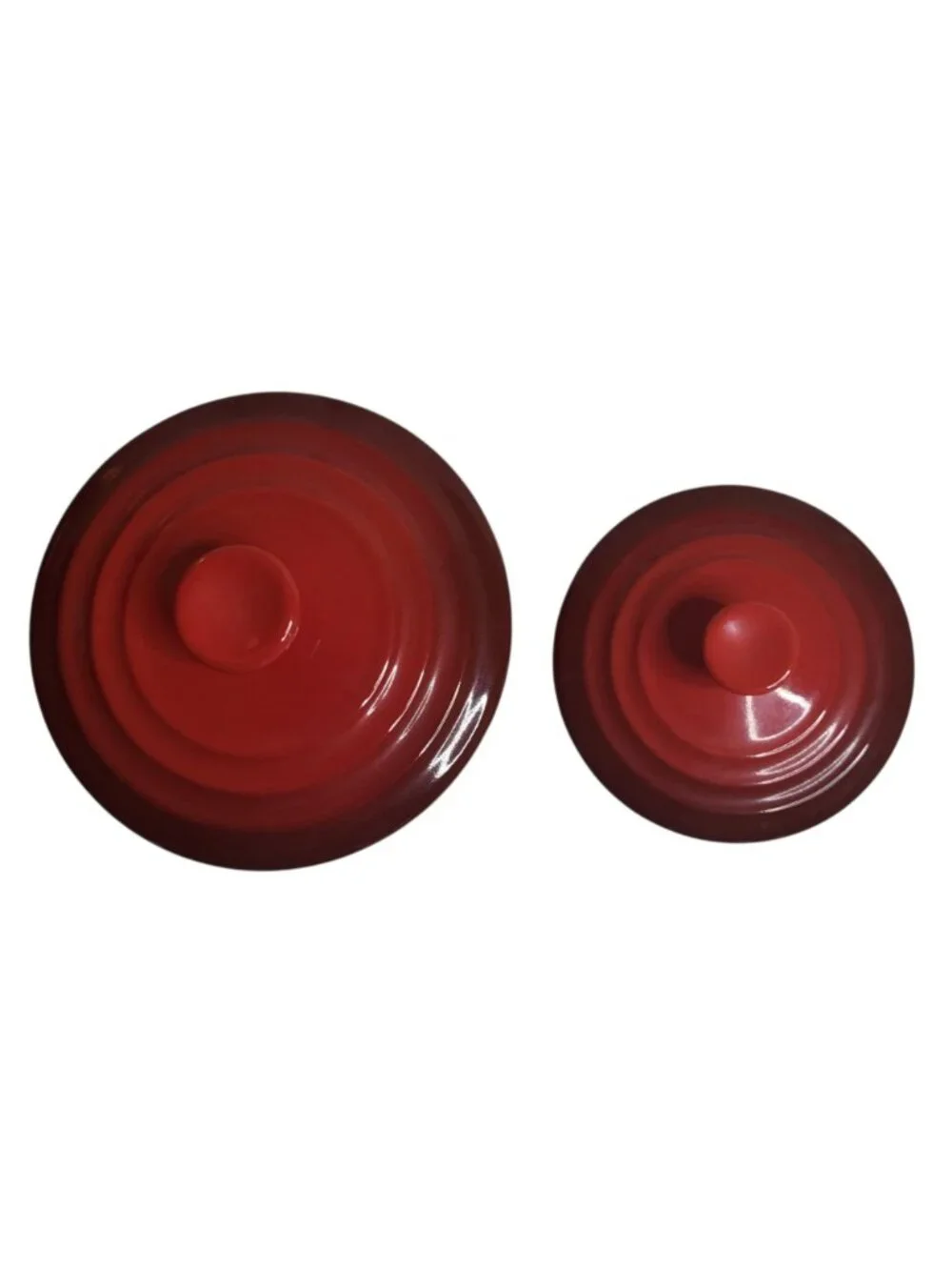 2 Le Creuset Stoneware Spice Jars Cerise Cherry Red 3